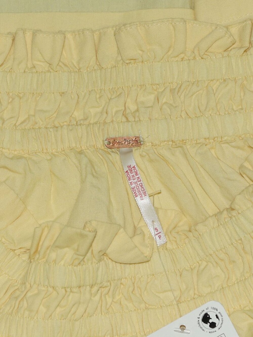 Free People Corfu Tube Top Chardonnay Strapless Ruffle Trim NWT S - Picture 9 of 9